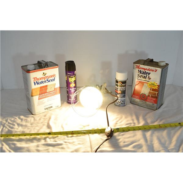 1.5 Cans of Water Seal, Bed Bug Spray, Maintenance Paint, Sunlamp