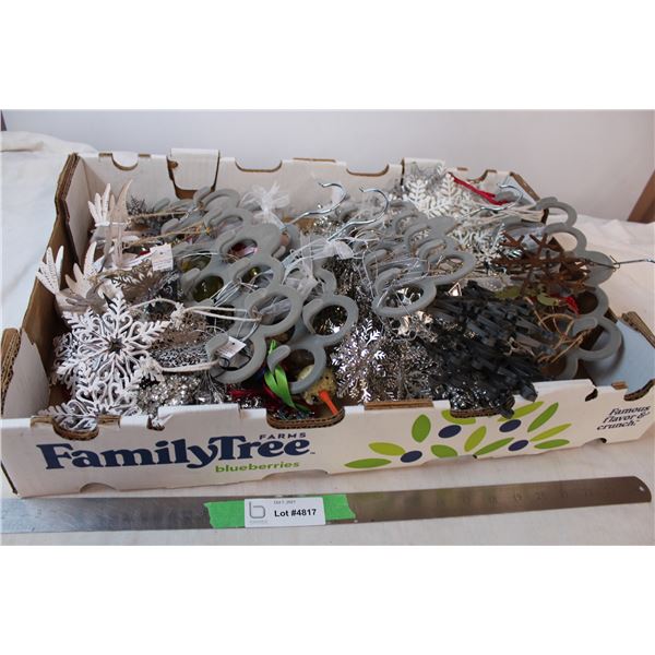 Christmas tree decorations on special hangers