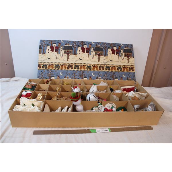 Holiday ornaments in box