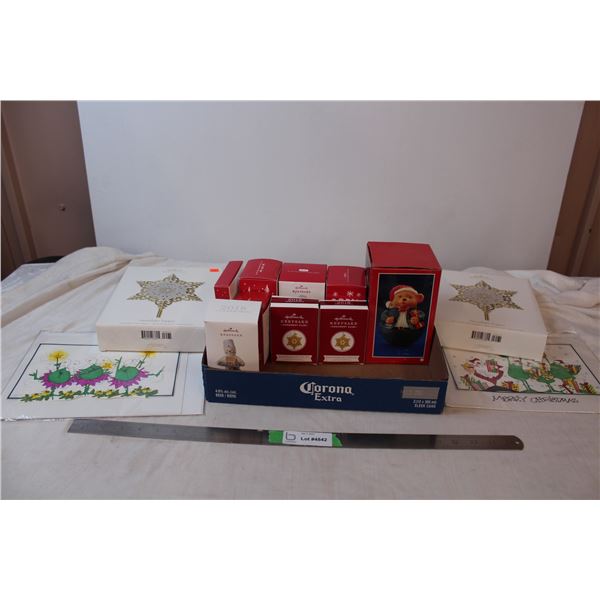 Hallmark keepsake ornaments and hand drawn cards