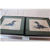 Set of framed loon paintings, John Lonechild