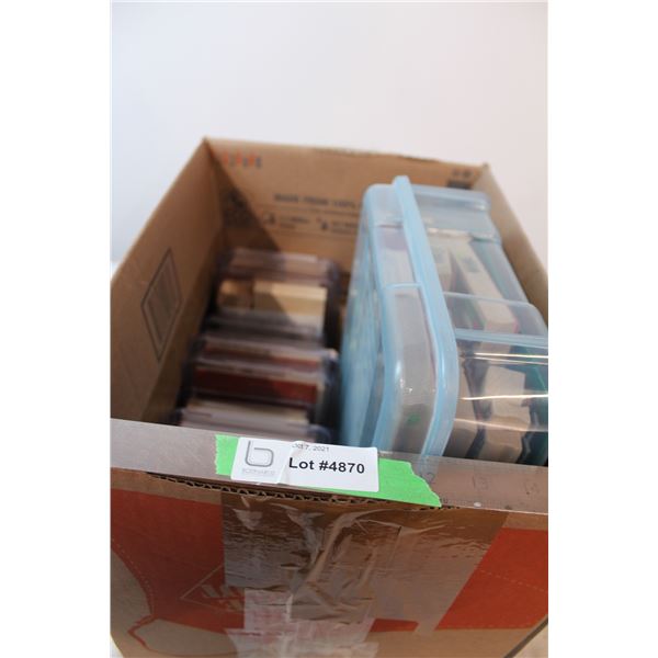 Box of scrapbooking stamps