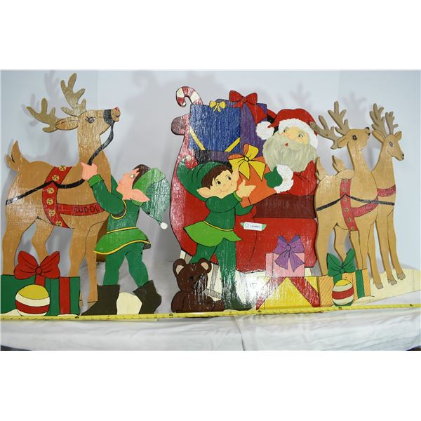 3 Reindeer Wooden Lawn Ornaments