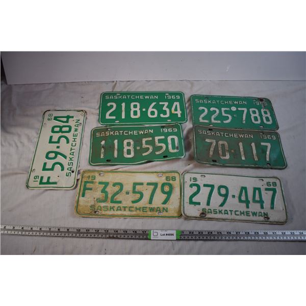 Various 1968/69 Sask License Plates