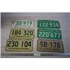 1968, 1969, 1974, 1976 Sask License Plates