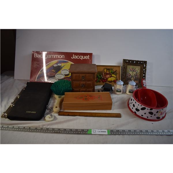 New 101 Dalmation Dog Bowl, Backgammon, and Misc Household