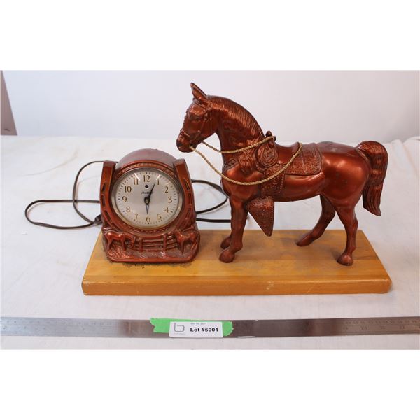 Horse sculpture and clock (working)