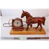 Image 1 : Horse sculpture and clock (working)