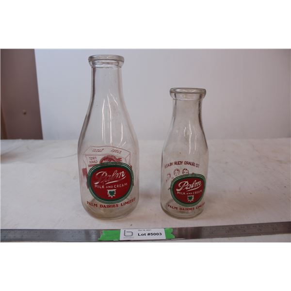 Palm milk and cream bottles
