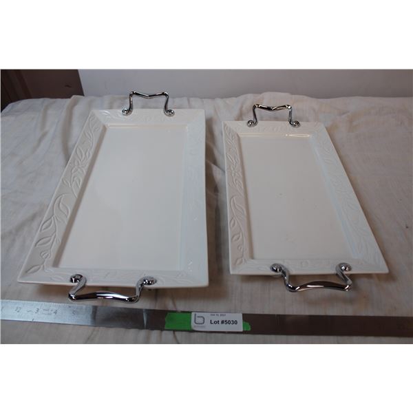 Ceramic serving trays (matching set)