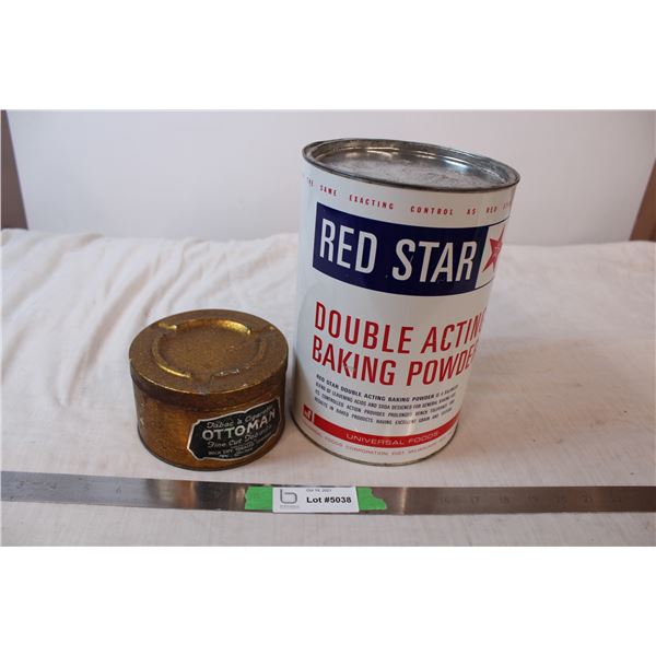 Vintage tins; Red star baking soda,Ottoman tobaco