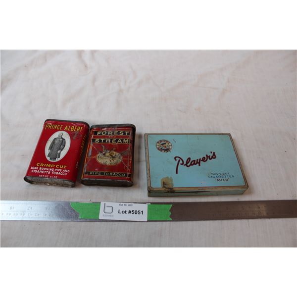 Tin tobacco & cigarette containers