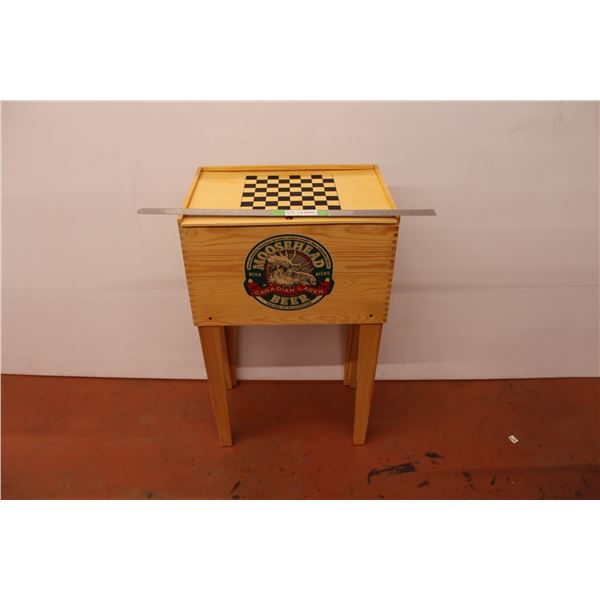 Moose head wooden beer tub 30”x18”x12”