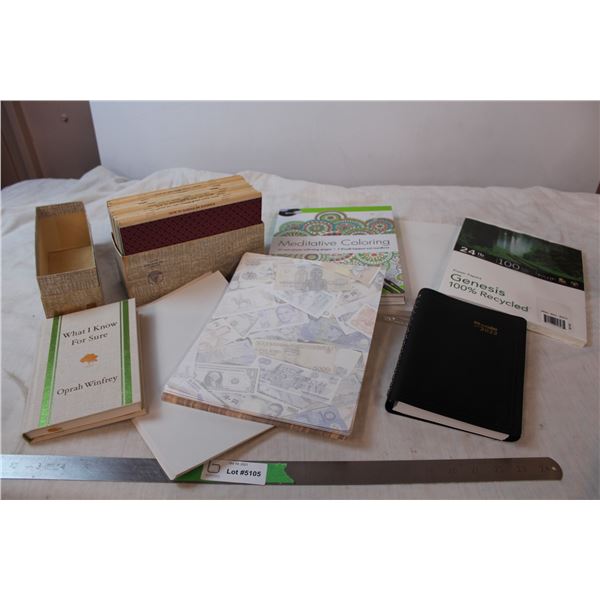 Vintage self help books, artist paper, 2022 day planner, “What I know for sure” by Oprah Winfrey