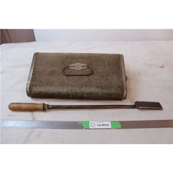 vintage foot warmer and cast iron accessory