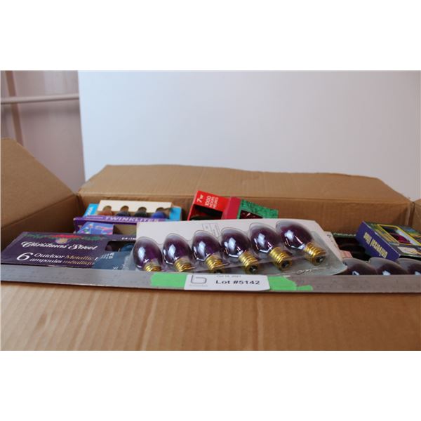 *box of holiday lights