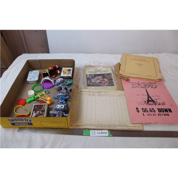 Lot of children’s toys and vintage instructional books