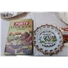 Image 2 : ceramic serving plates and vintage cook books
