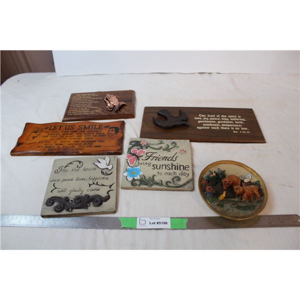 Wall hangings of different materials