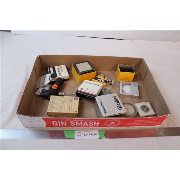 Vintage camera filters and lenses