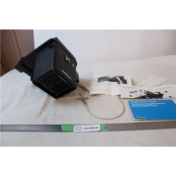 Shackman Two by Two camera with polaroid 4x5 Land film holder