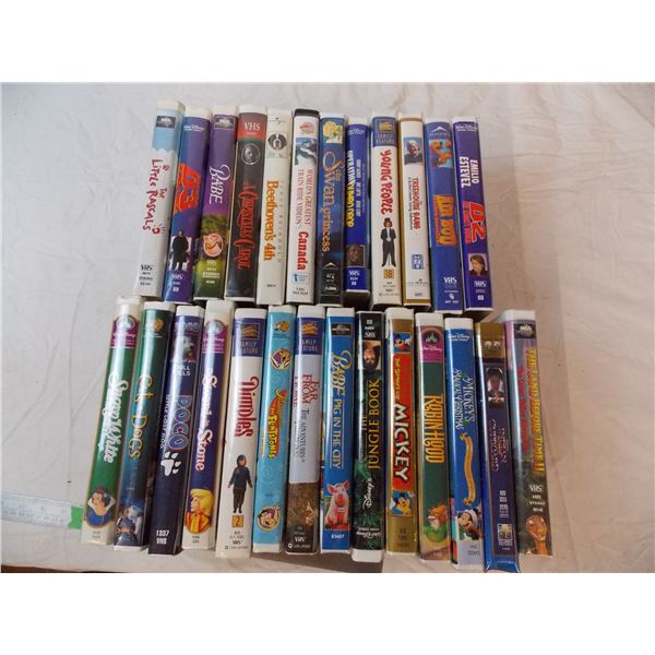 Lot of VHS tapes, mainly children’s movies