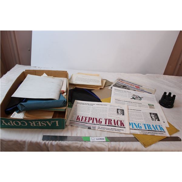 Vintage news papers and documents