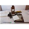 Image 1 : Vintage Lantern, clipboards, and stamper (missing parts)