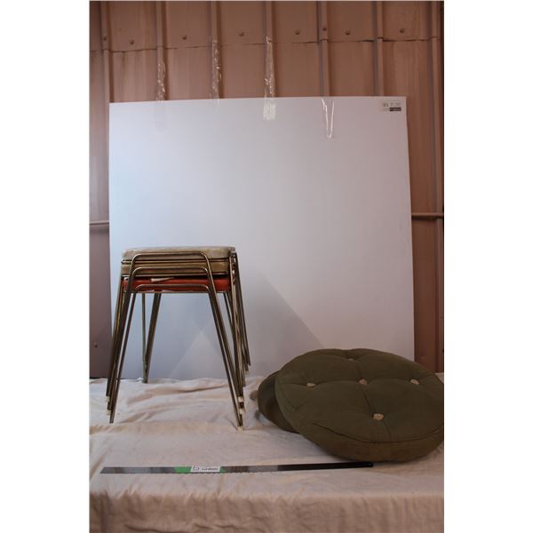 Vintage stools and cushions