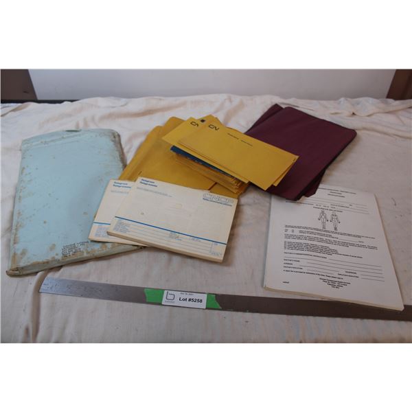 CN envelopes and injury claim sheets
