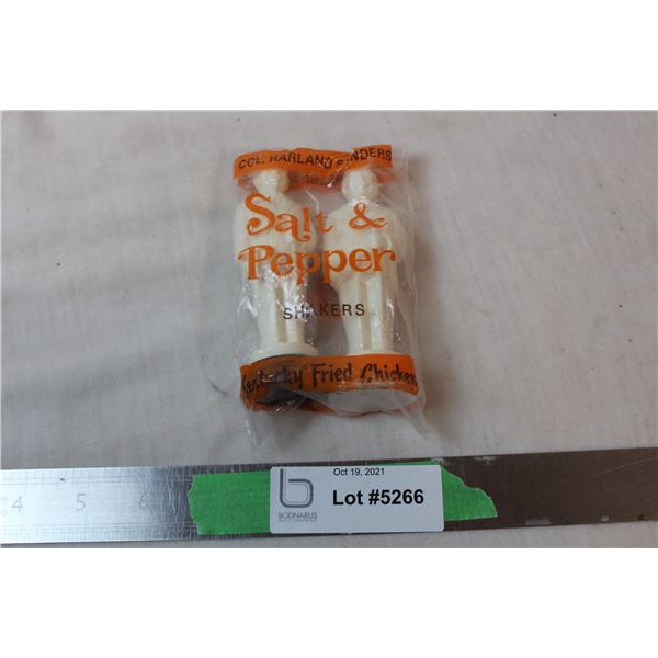 Plastic Col. Sanders salt & pepper shakers sealed in original bag