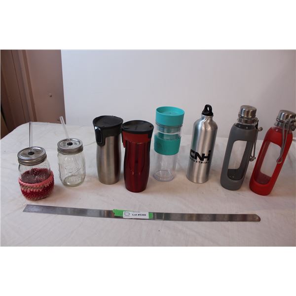 Variety of travel mugs