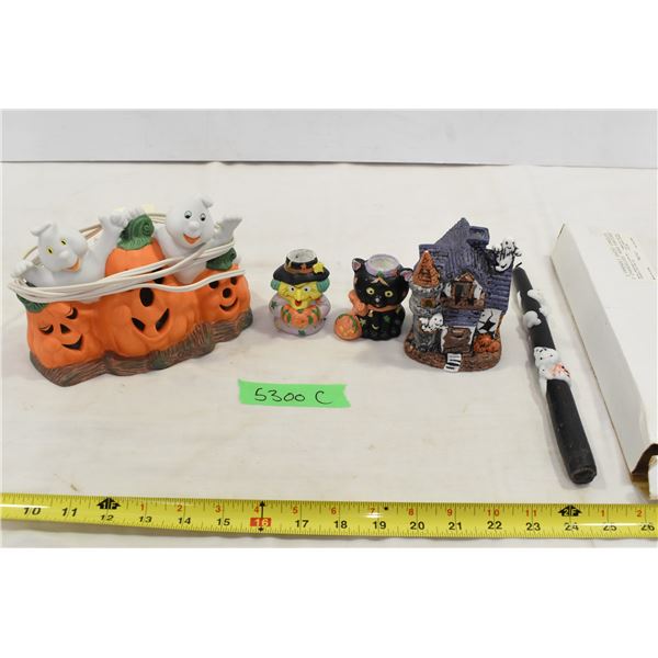 Halloween Ornaments + candle