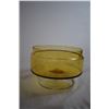 Image 2 : Carnival Glass Plate and Amber Glass Candy Dish