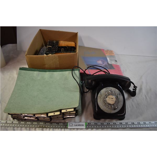 Rotary Telephone with Binder and Organizers