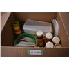 Image 1 : Box of Tupperware (stackable spice containers, colander, lids and holder) etc