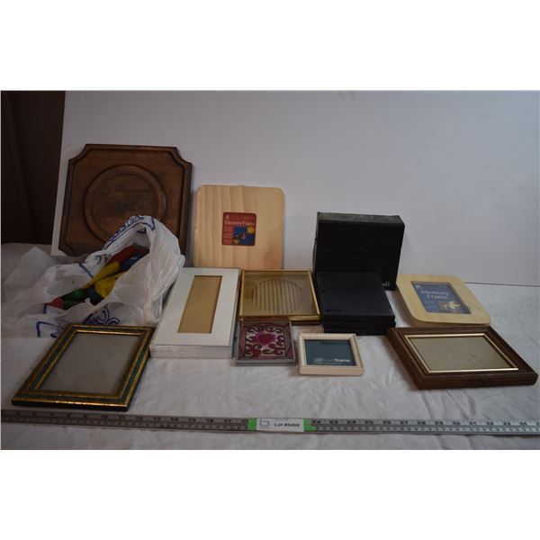 Picture Frames, Colored Wooden Blocks, and Misc