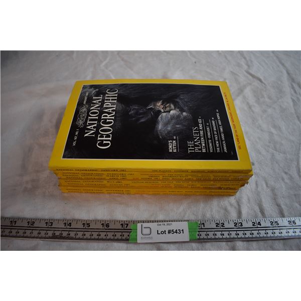 1985 Annual Set of National Geographic Magazines (Missing June, July, October)