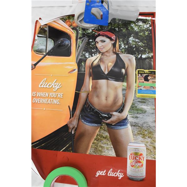 Lucky Lager Posters & World Beauty Trading Cards Tape NOT included