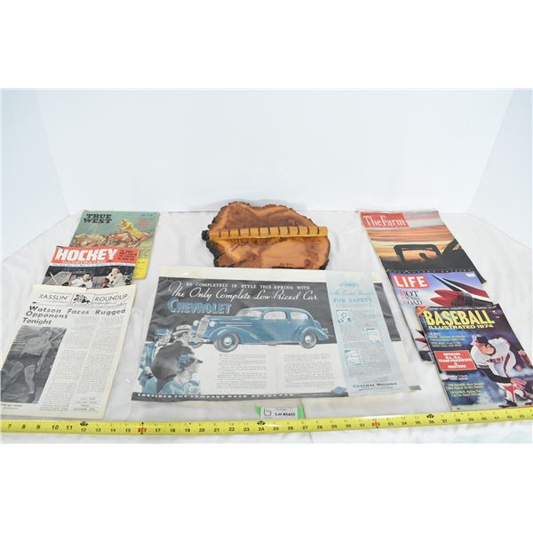 Wooden Spoon Rack & Vintage Comics & Poster