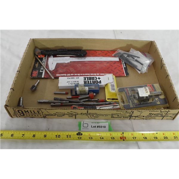 Drill Bits, Manual Caliper, Knives