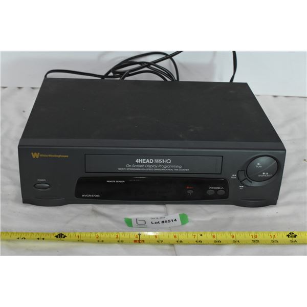 White Westinghouse 4Head VHS Player