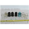 Image 1 : 3 Dark Green, 1 Light Blue, 4 Clear Glass Insulators