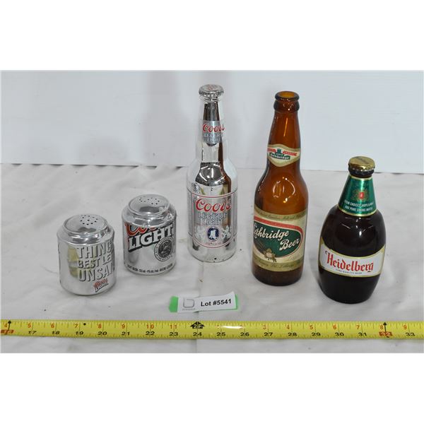 Chrome Coors Light Bottle, Coors Light S&P Shakers, Misc. Bottles