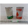 Image 4 : Shell Super Cycle Oil cardboard can (Full) + Sound Penn ATF tin (empty)