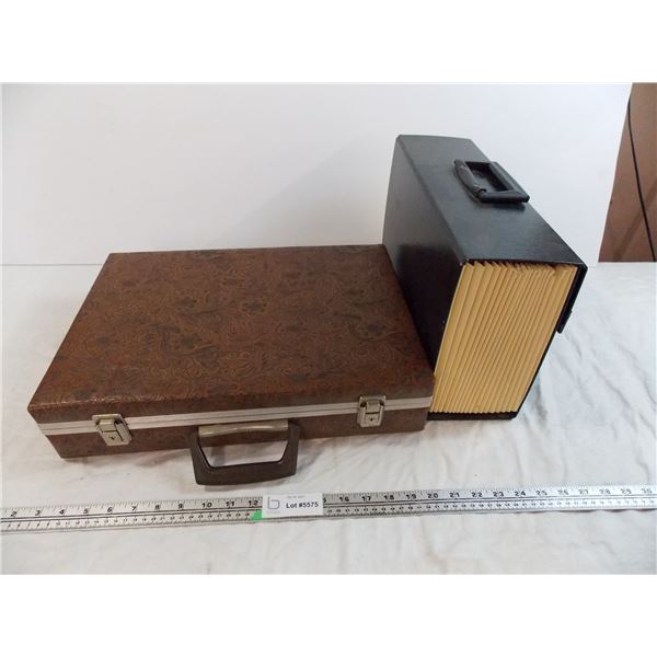 Vintage suitcase + paper file organizer