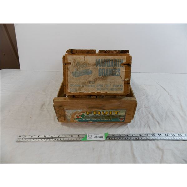 Small wooden crates - BC Fruit + Sun Oranges