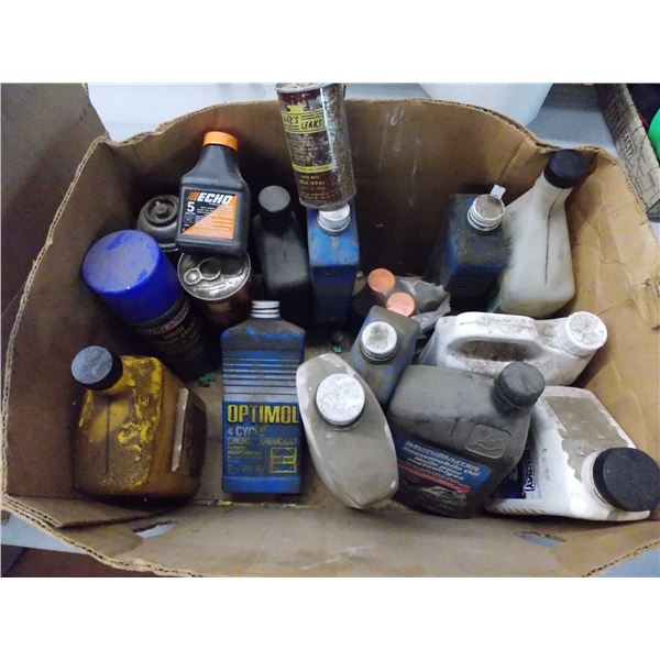 Box of motor oils + misc oils