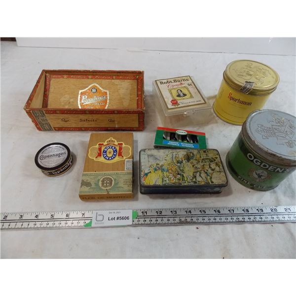 vintage tobaccon tins cigar boxes
