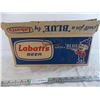 Image 2 : Labatt's Blue cardboard beer box - with various clear glass bottles (FANTA, Millar stubbies, misc)